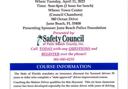 Flyer for Coaching the Mature Driver Course