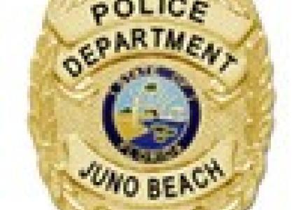 Gold Juno Beach Police Department Badge