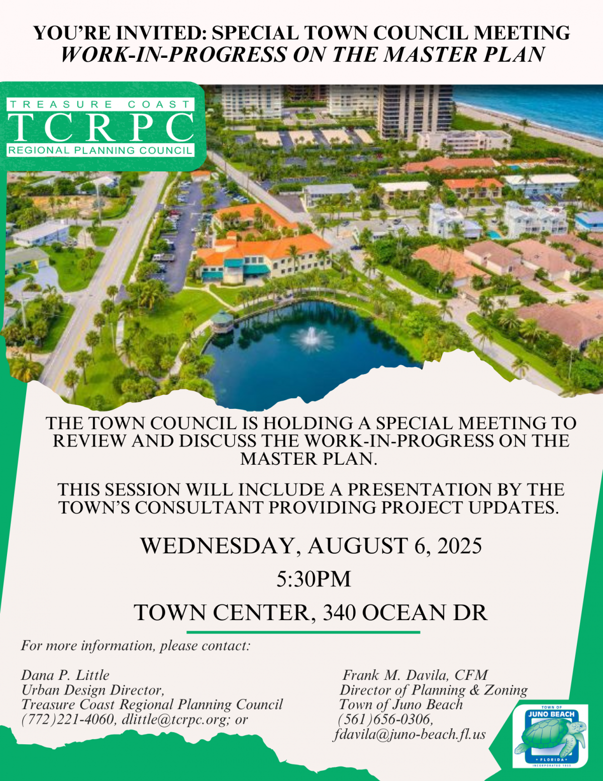 Special Town Council Meeting: Work-in-Progress on the Master Plan Flyer