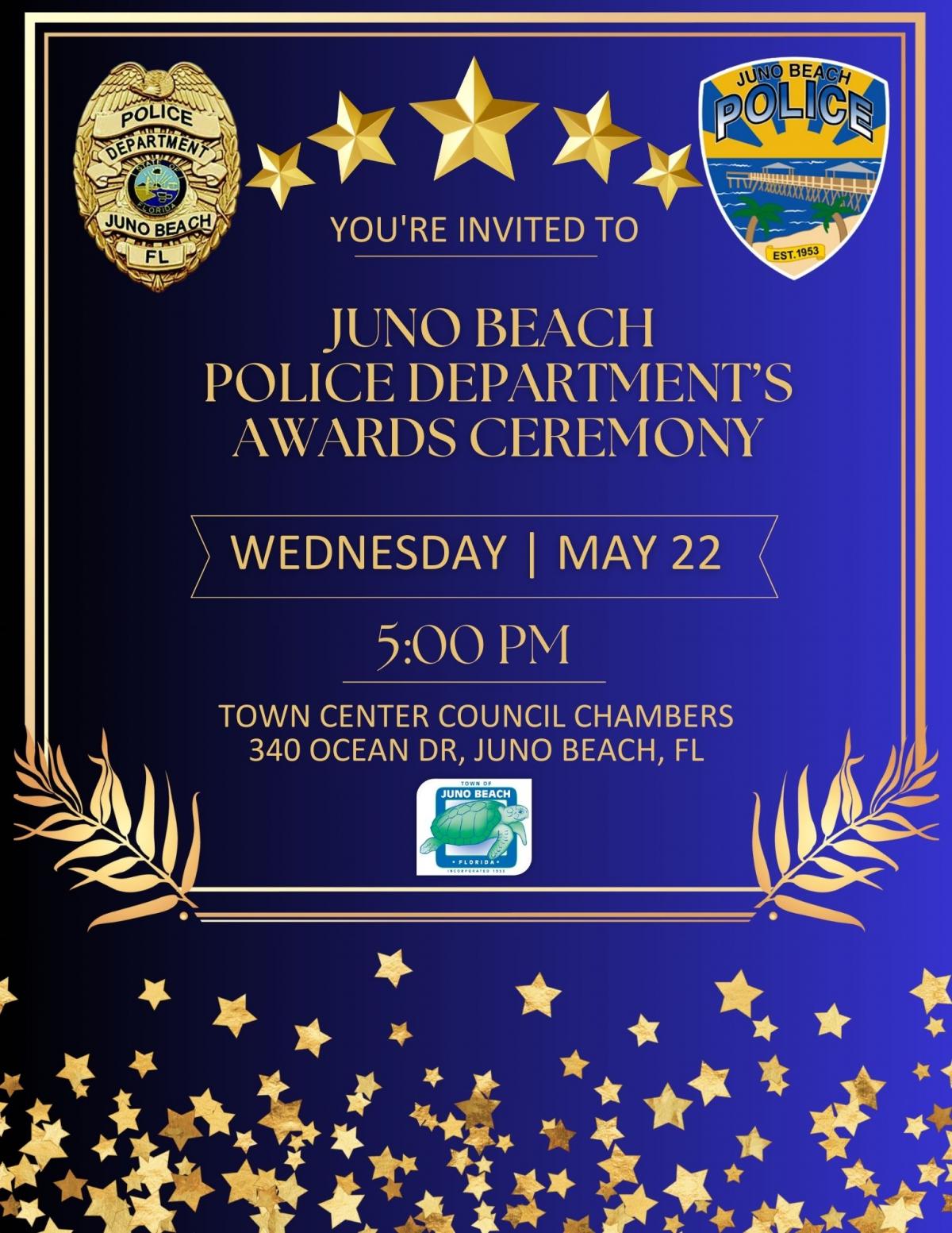 Juno Beach Police Department's Award Ceremony Flyer